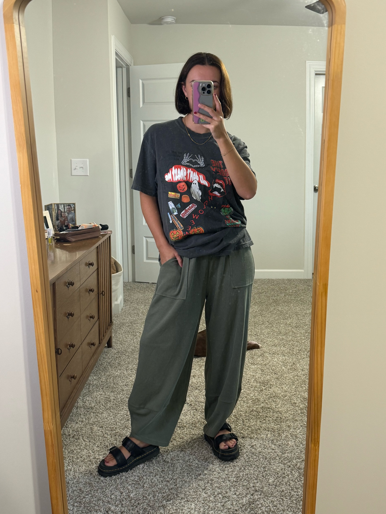 School pick up ✌🏼
Small in the pants and large in the top

Free people inspired / Halloween tee 

#LTKHalloween #LTKSeasonal