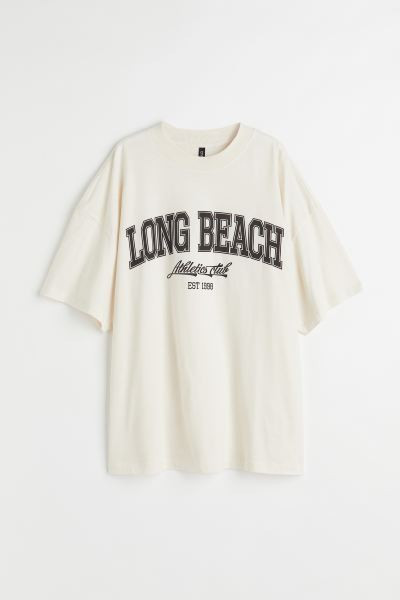 Oversized T-Shirt mit Druck | H&M (DE, AT, CH, NL, FI)