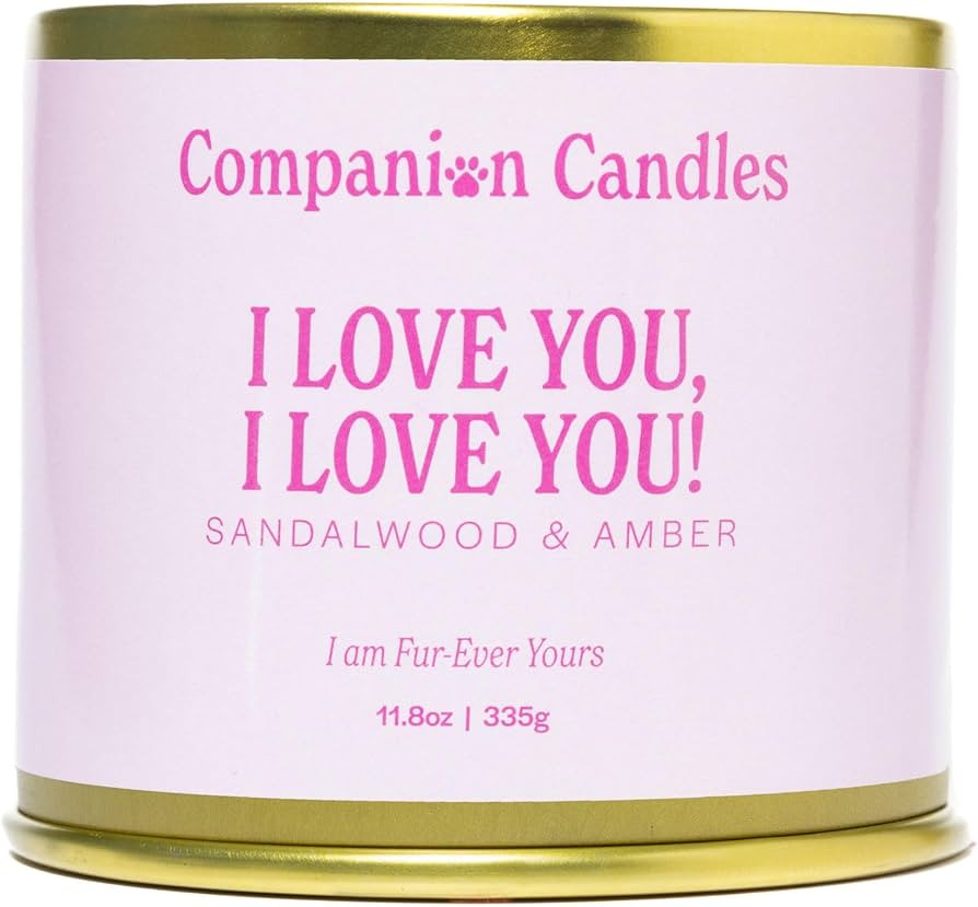 Companion Candles Pet Safe Wood Wick Candle - “I Love You, I Love You!” Sandalwood & Amber, C... | Amazon (US)