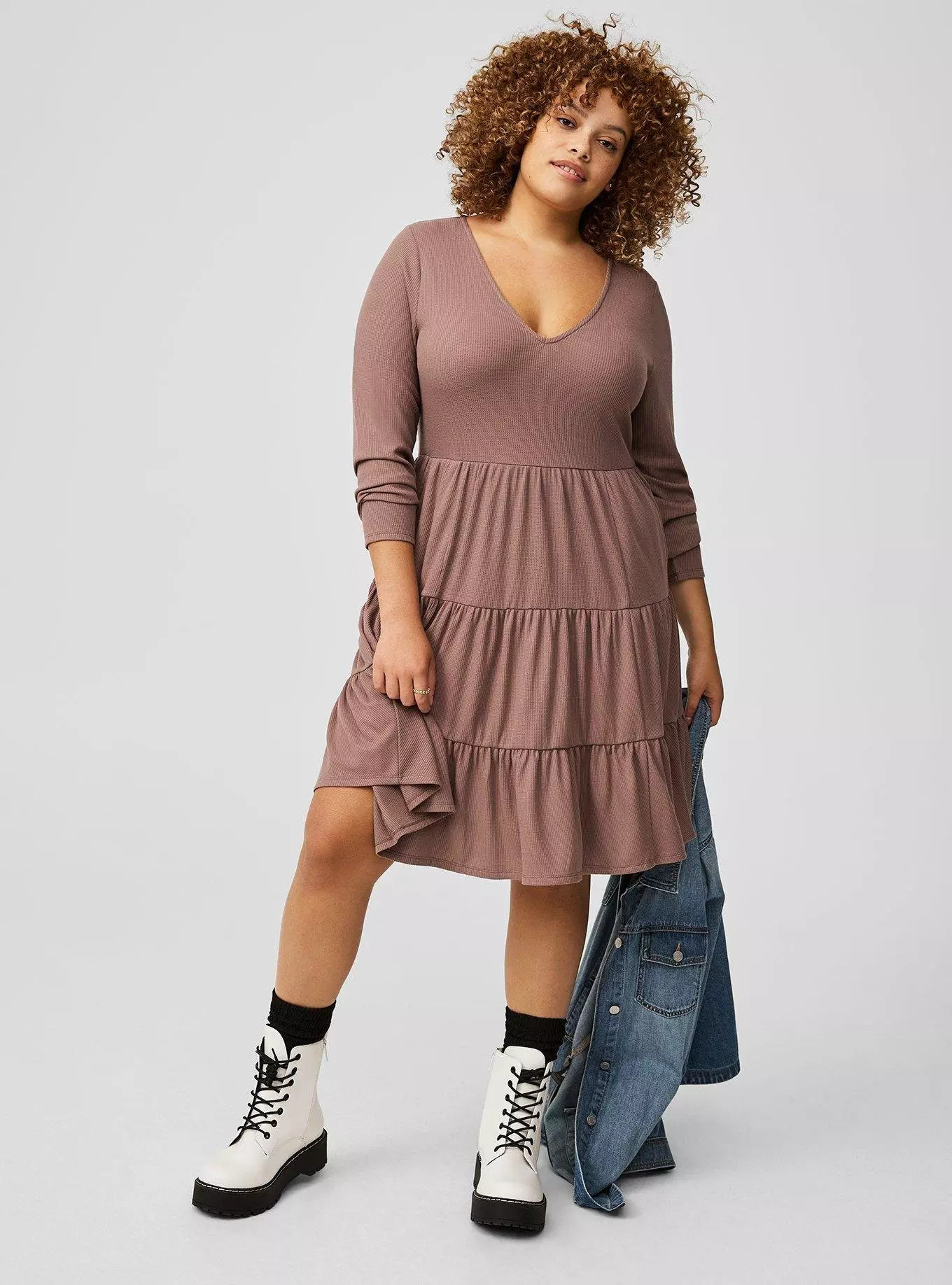 Mini Waffle Tiered Dress | Torrid (US & Canada)