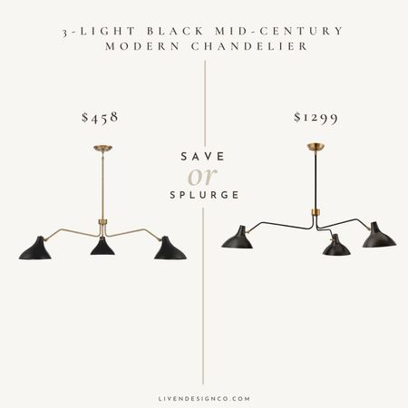 3 light black mid century modern chandelier. 

#LTKSeasonal #LTKHome #LTKSaleAlert