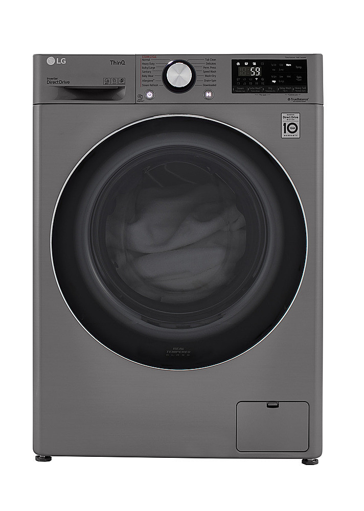 LG - 2.4 Cu. Ft. High-Efficiency Smart Front Load Washer and Electric Dryer Combo with Steam and Sensor Dry - Graphite Steel | Best Buy U.S.