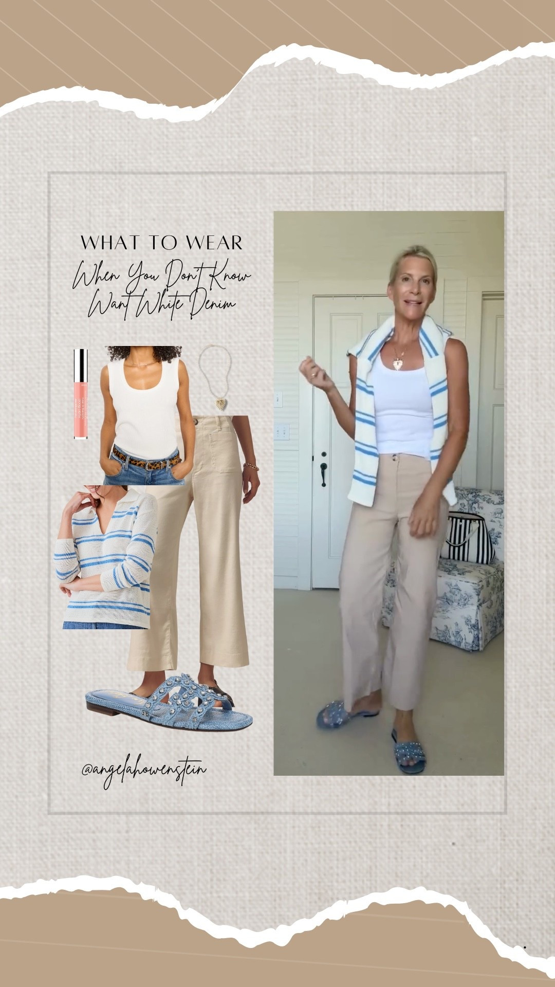 Not feeling white jeans today? Go with soft neutrals and nautical stripes instead. Easy, breezy, and still polished.

neutral outfit, coastal style, striped sweater look, summer casual, comfy chic, white denim alternative



#LTKShoeCrush #LTKStyleTip #LTKOver40