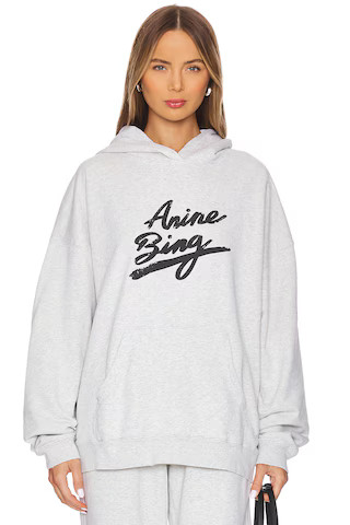 ANINE BING Harvey Sweatshirt Signature in Heather Grey from Revolve.com | Revolve Clothing (Global)