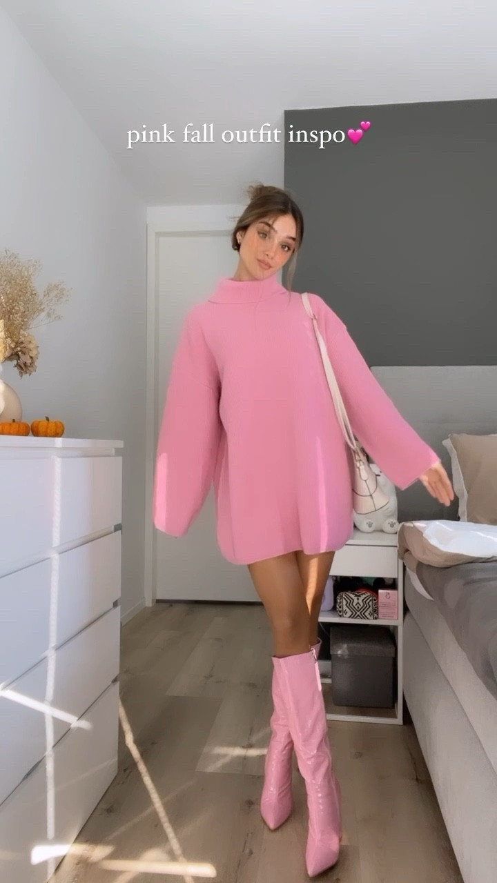 3 Cute & Stylish Pink Fall/Autumn Outfits 🍂💕🛍️at checkout Shein code: sweetinstabella15

Oversized pink sweater dress, pink knee high boots, shoulder bag beige, modest pink maxi dress cami dress, v neck knitted beige sweater, pink flower pattern tote bag, chunky heel beige ankle boots, oversized fuzzy pink sweater, pleated beige belted low waisted skirt, asymmetrical shoulder bag

- autumnoutfitinspo 
- ootdguide 
- autumnoutfits 
- tightsoutfit 
- falloutfitinspo 
- falloutfitideas 
- autumnvibes 
- fallfashion 
- oversized outfit fall 
- preppy outfit 
- pleated skirt
- boots outfit 
- pink outfit
- barbie outfit 


#LTKshoecrush #LTKVideo #LTKeurope