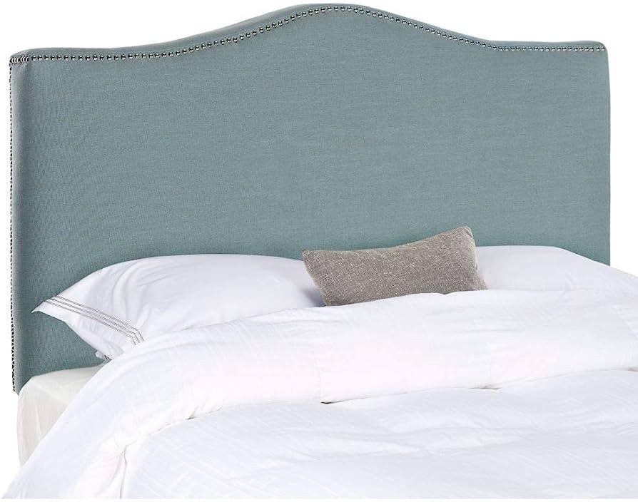 Safavieh Jeneve Sky Blue Upholstered Camelback Headboard - Silver Nailhead (Full) | Amazon (US)