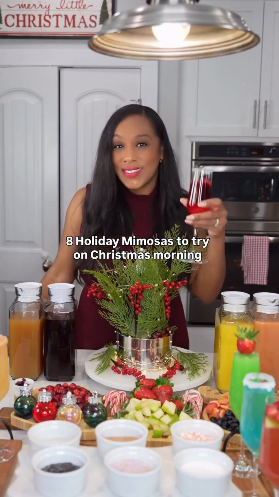 Part 2 of my Holiday Mimosa Bar where I’m showing you 8 different Holiday Mimosas you can make from my Ultimate Holiday Mimosa Bar 🥂✨🎄

(If you missed Part 1, check out my previous post where I showed you how to create this Ultimate Holiday Mimosa Bar)

Here are 8 drinks you can make from this Holiday Mimosa Bar:

✨[Save this post]✨

Grapefruit Mimosa:
Pink sugar rim
Grapefruit wedge 
Champagne
Grapefruit juice

Apple-Cran Mimosa:
Cranberries
Apples
Champagne 
Apple cider
Cranberry juice 

Cranberry Mimosa:
Sugar rim
Cranberries
Champagne 
Cranberry juice
Rosemary 

Apple Cider Mimosa:
Cinnamon sugar rim
Champagne 
Apple cider 

Grinch Mimosa:
Blue Curacao 
Orange juice 
Champagne 
Strawberry

Jack Frost Mimosa:
Lemon/Sugar Rim
Blue Curacao 
Lemonade 
Champagne 

Peppermint Bark Mimosa:
Chocolate + Crushed Candy Cane Rim
Peppermint Schnapps
Champagne
Candy Cane 
 
Christmosa:
Pomegranate seeds
Green Apples
Cranberries 
Green Grapes
Sparkling grape juice
Champagne 

You can create all these these mimosas, some of your favorites, or come up with your own. The options are endless. This Mimosa Bar will elevate your Christmas and New Year parties or family gatherings.

✨Comment “HOLIDAYS” and I will send you the link to everything you will need recreate this Mimosa Bar yourself.

✨Let me in the comments which one you would try or create from this mimosa bar 

Cheers!

#holidaydrinks #mimosabar #hostingideas #holidayparty #holidaycocktails

#LTKHoliday #LTKHome #LTKfoodie