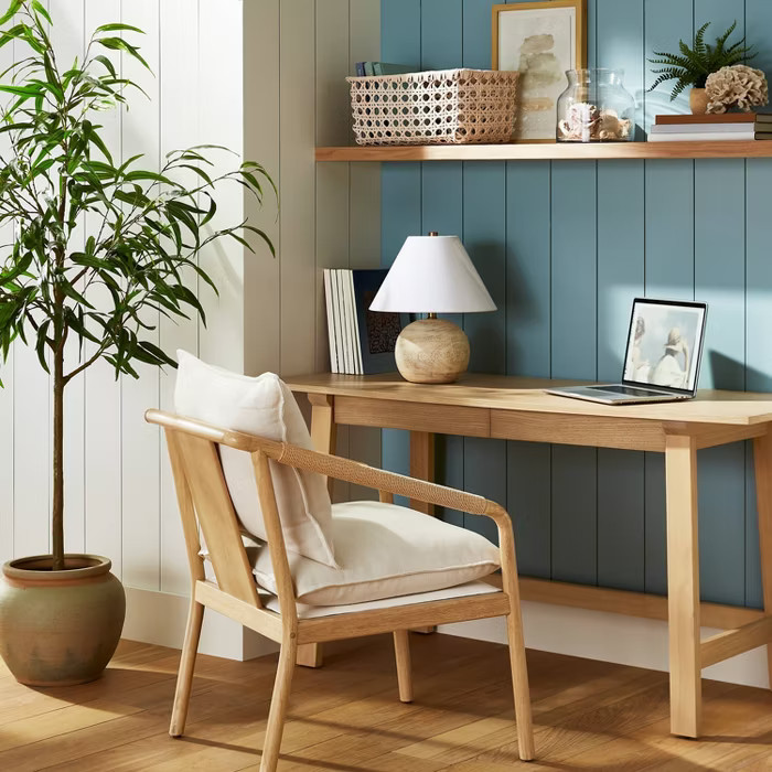 Ventura Upholstered Accent Chair with Wood Frame Natural - Threshold™ designed with Studio McGe... | Target