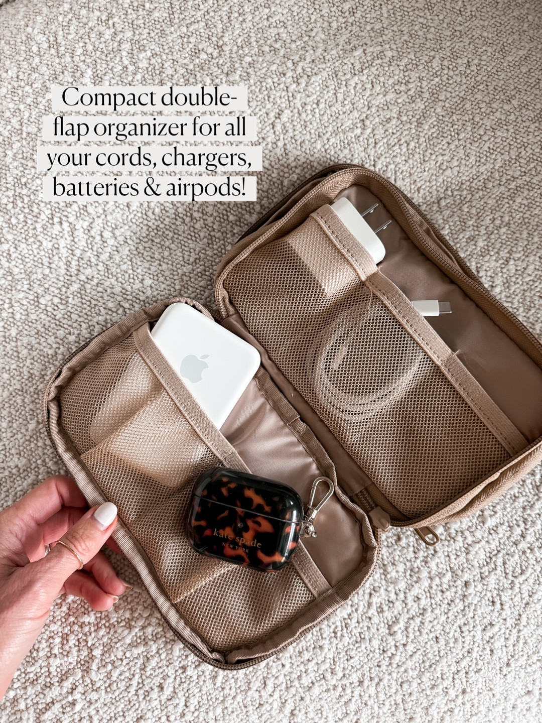 Sugarplum Travel Essentials 

My charging organizer perfect for holding everything I need (chargers, airpods, etc) while I travel and fits easily in my carry-on taking up no space.  

 #LTKSeasonal #LTKOver40 #LTKTravel