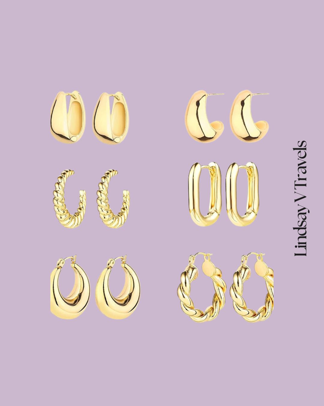 Chunky gold hoops = instant glam ✨ This 6-pack is lightweight, stylish, and adds major glow to any outfit. 

 #LTKSeasonal #LTKFindsUnder50 #LTKStyleTip