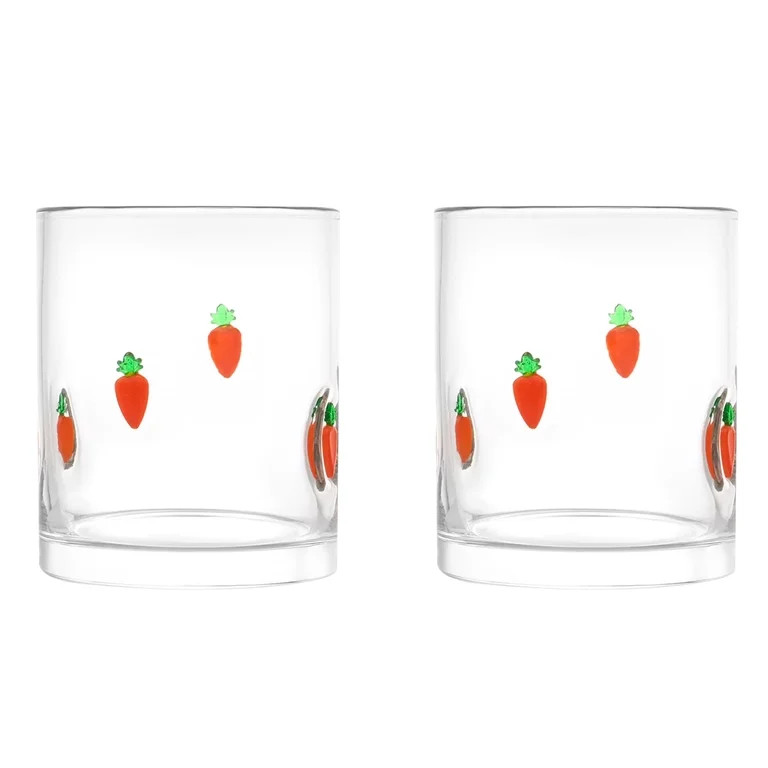 Yippzo 2 Pcs Easter Icon Juice Glasses Easter Stemless Wine Glasses Carrot Double Old Fashion Dri... | Walmart (US)