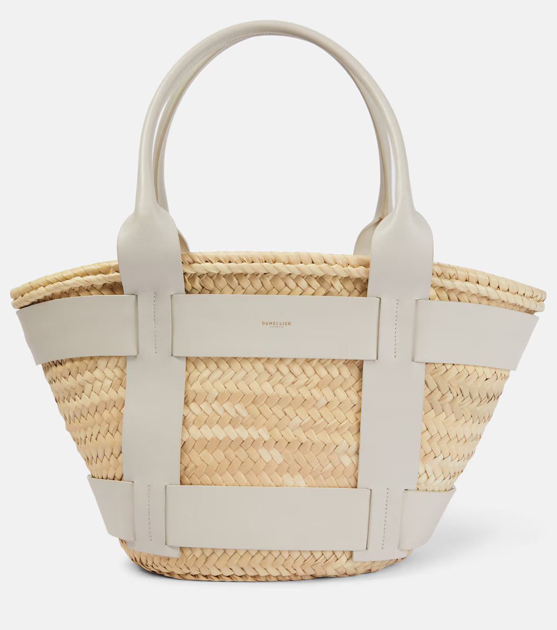 Santorini leather-trimmed straw tote bag | Mytheresa (US/CA)