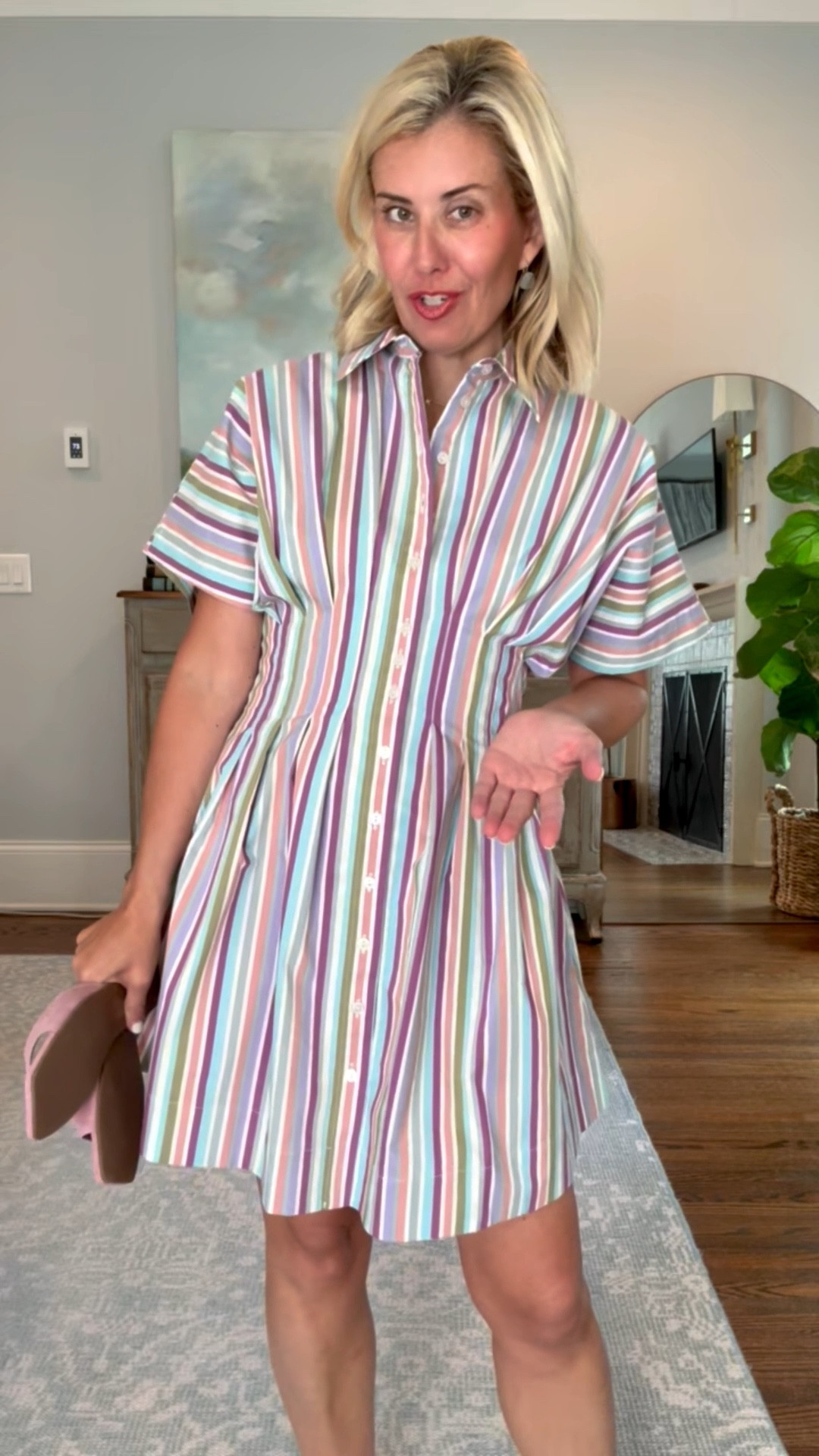The most flattering dress! The stripes are beautiful & we are styling ALL the color accessories with this one. I’m wearing a small in dress and 38 sandal. ￼

#anthropartner
@Anthropologie 





#LTKmomlife #LTKPetite #LTKSeasonal