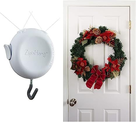 Wreath Hanger for Front Door - Damage Free Hanging - ZIPNHANG: Adjustable Door Hanger. Christmas ... | Amazon (US)