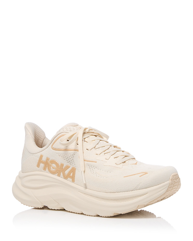 Hoka Women's Clifton 10 Wide Running Sneakers in Vanilla | Bloomingdale's (US)