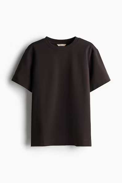 H & M - Pima Cotton T-Shirt - Dark Brown | H&M (US + CA)