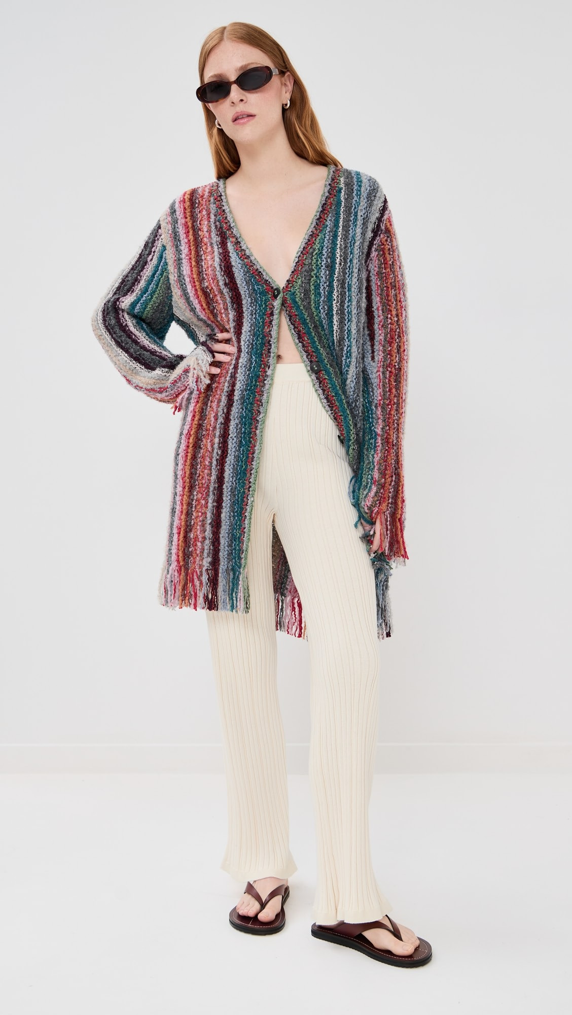 The Elder Statesman Mixed Fringe Cardigan | Shopbop | Shopbop