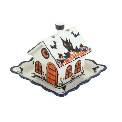 Blue Rose Polish Pottery Haunted House Luminary | Target