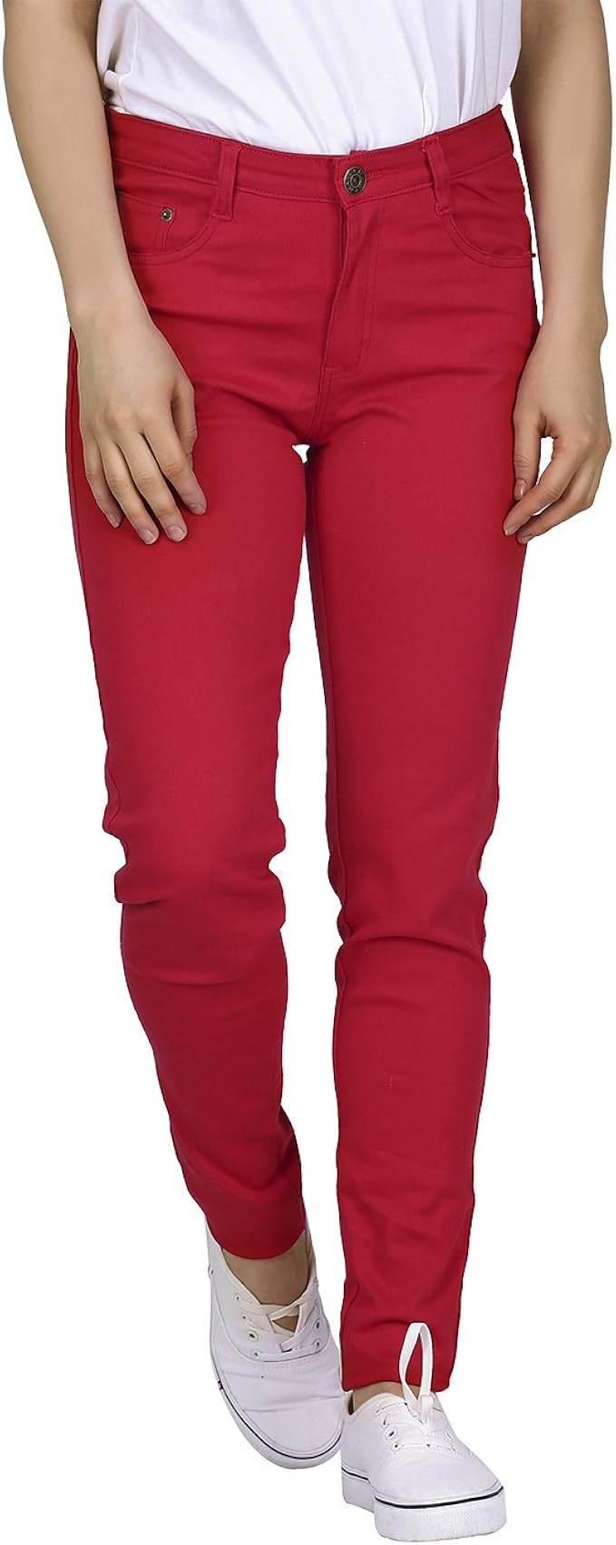 HDE Women's Mid-Rise Stretchy Denim Slim Fit Skinny Jeans | Amazon (US)