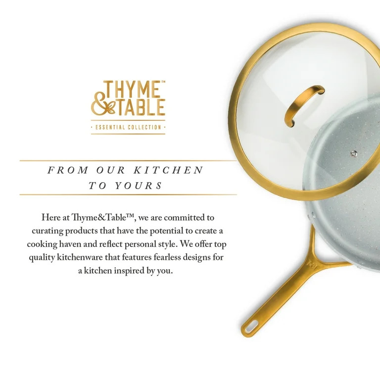 Thyme & Table Non-Stick 4.5 QT Supreme Saute Pan, Cream | Walmart (US)