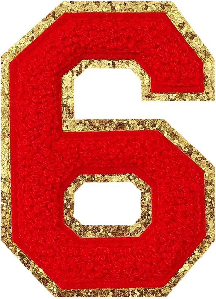 3PCS Chenille Number Patch, Iron on Large Size Varsity Glitters Number Patches for Team Costume D... | Amazon (US)
