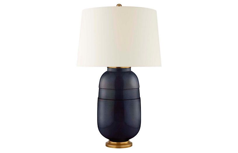 Newcomb Table Lamp, Blue/Brown | One Kings Lane