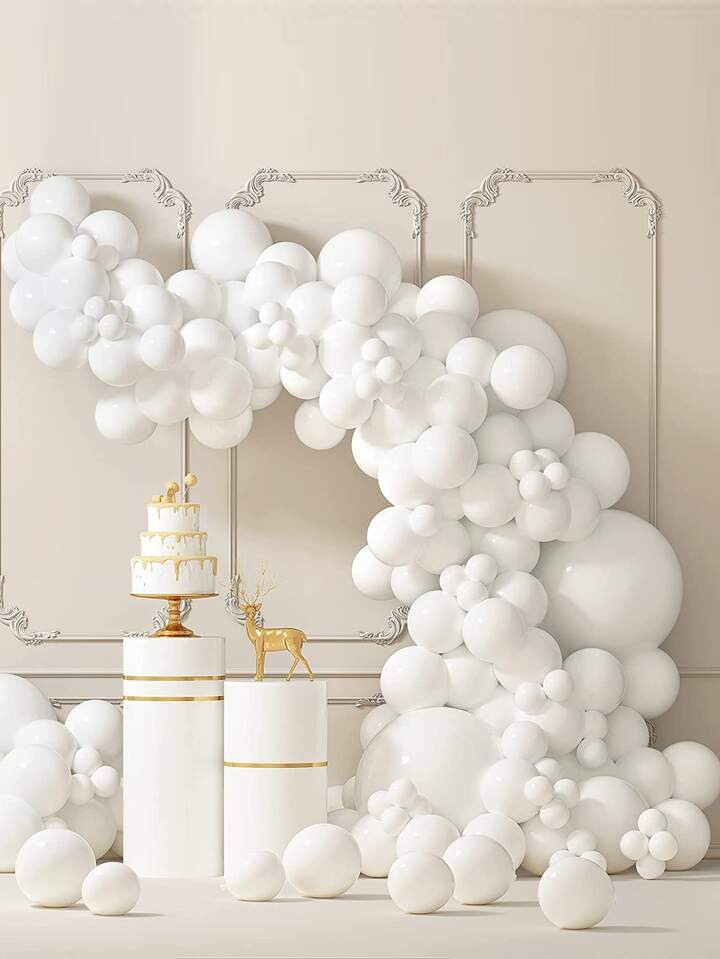 87pcs/pack White Latex Balloons Set, Various Sizes (18/12/10/5 Inch), Balloon Garland & Arch Kit,... | SHEIN