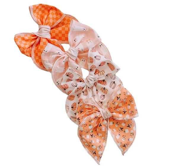 Halloween Hair Bow Fable Big Hair Accessory Orange - Etsy | Etsy (US)