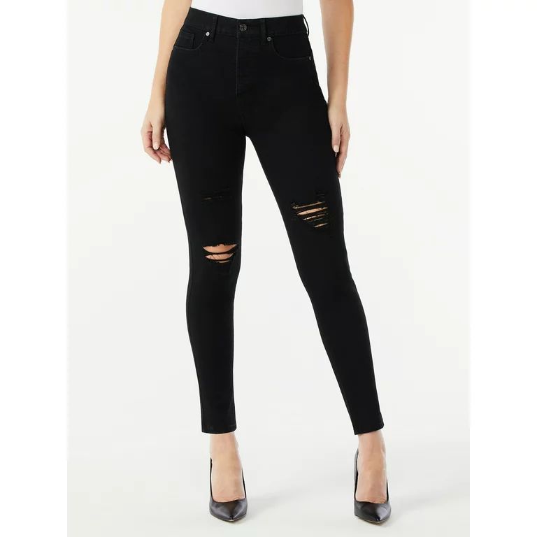 Sofia Jeans by Sofia Vergara Women's Rosa Curvy Super High Rise Destructed Ankle Jeans - Walmart.... | Walmart (US)