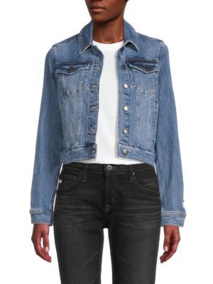 Washed Cropped Demin Jacket | Saks Fifth Avenue OFF 5TH