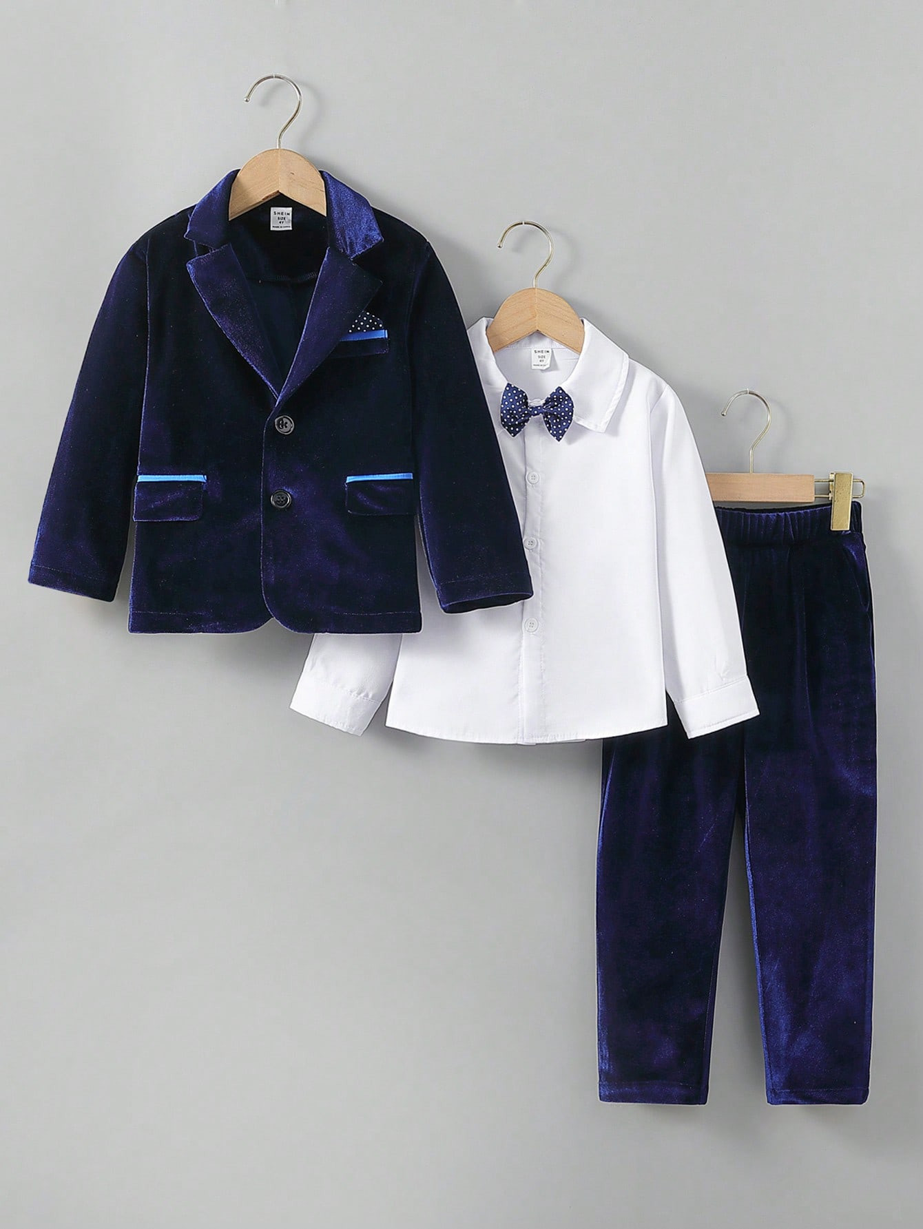 Young Boy Bow Front Shirt & Blazer & Pants | SHEIN