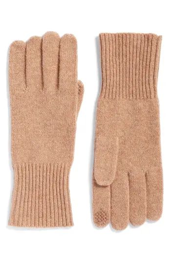 Women's Halogen Rib Knit Cashmere Gloves | Nordstrom
