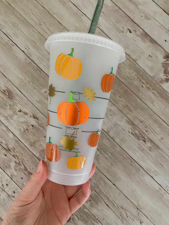 Pumpkin Starbucks Cup - Etsy | Etsy (US)