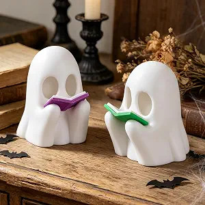 DAZONGE 2Pack 3D Printed LED Reading Ghost Halloween Decorations Indoor | Amazon (US)