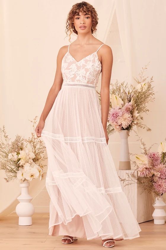 Elenora White Embroidered Maxi Dress | Lulus (US)