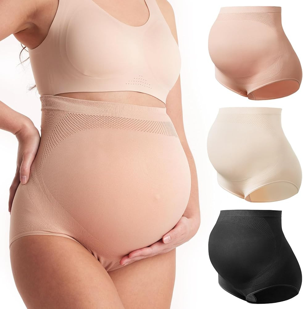 Momcozy Women's Maternity High Waist Underwear Pregnancy Soft Seamless Maternity Underwear Over B... | Amazon (US)