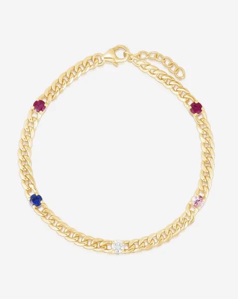 Personalized Curb Chain Birthstone Bracelet | Ring Concierge
