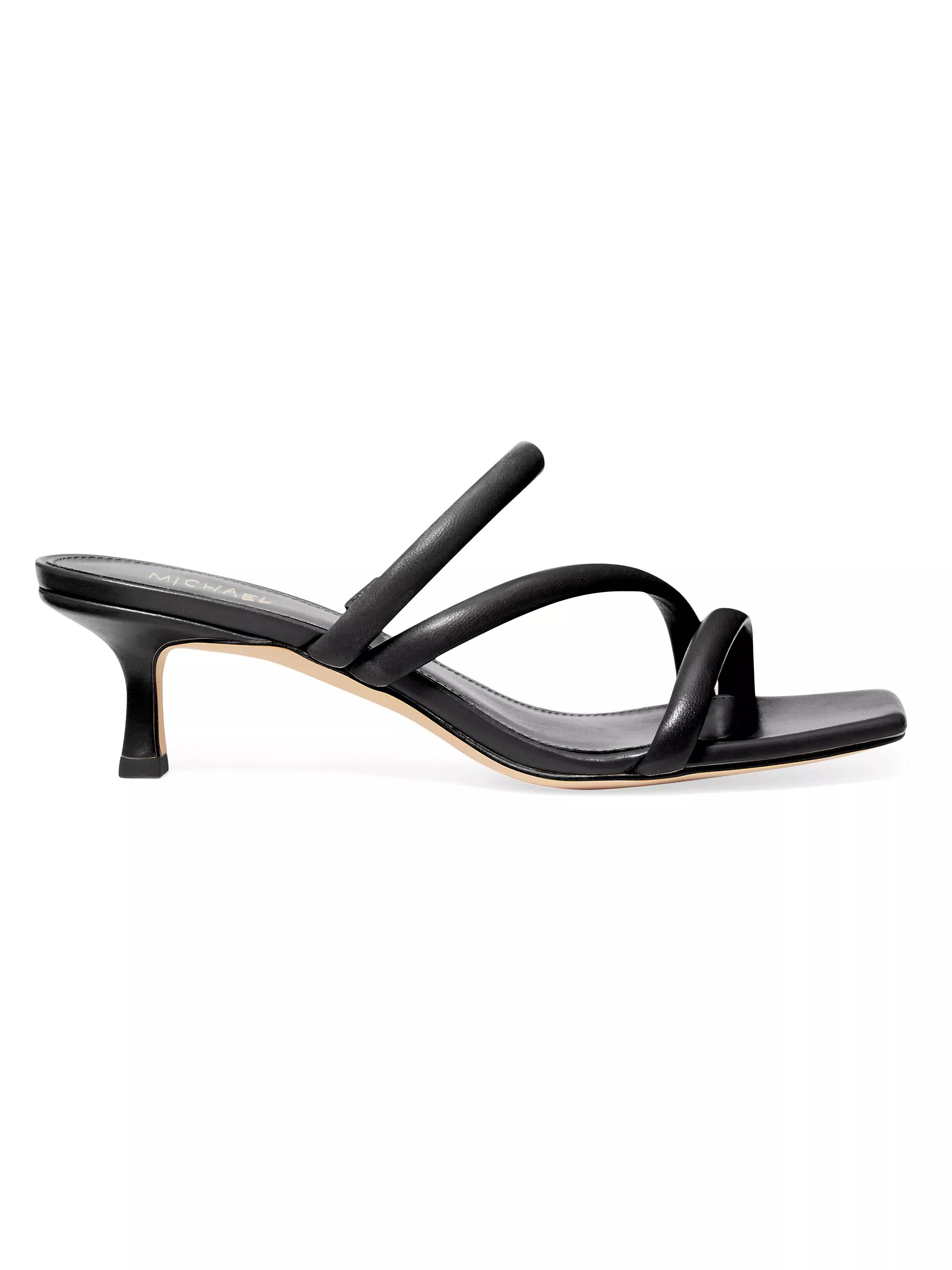 Celia 50MM Leather Kitten-Heel Sandals | Saks Fifth Avenue