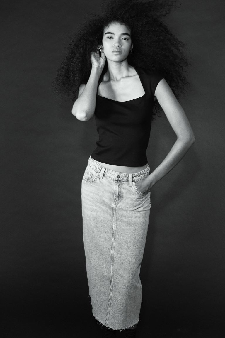 Denim Skirt - Light gray - Ladies | H&M US | H&M (US + CA)