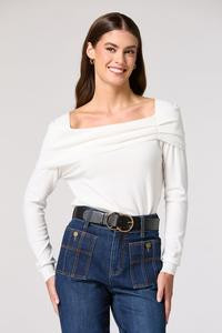 Cato Fashions | Cato Ivory Off Shoulder Sweater | Cato Fashions