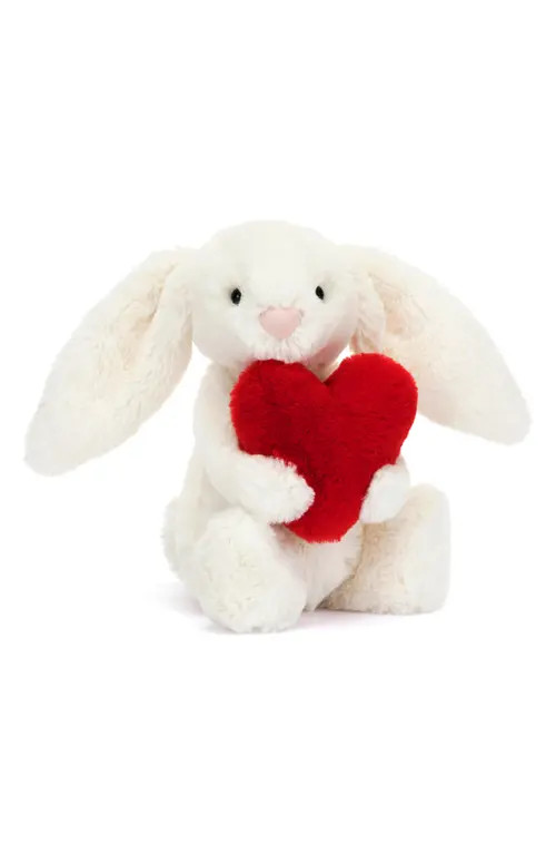 Jellycat Bashful Love Heart Bunny Stuffed Animal in Red Multi at Nordstrom | Nordstrom