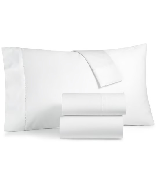 Solid 550 Thread Count 100% Cotton 4-Pc. Sheet Set, Queen, Exclusively at Macy’s | Macy's