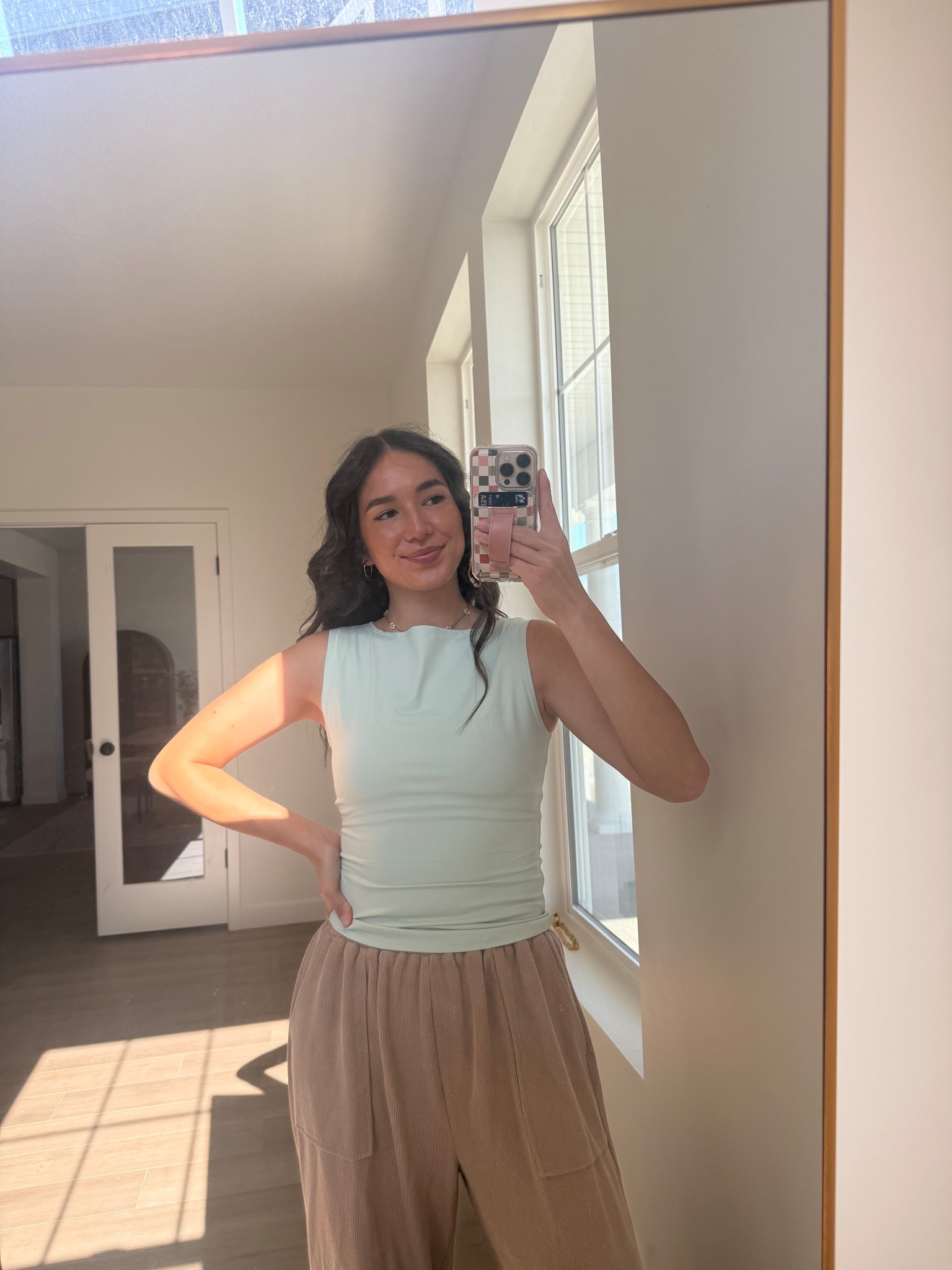 Silky, cooling, stretchy tank top for new garments 