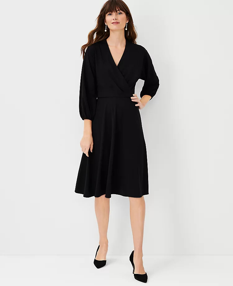 3/4 Sleeve Wrap Dress | Ann Taylor (US)