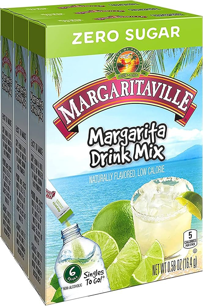 Margaritaville Singles To Go Water Drink Mix - Margarita Flavored, Non-Alcoholic Powder Sticks (3... | Amazon (US)