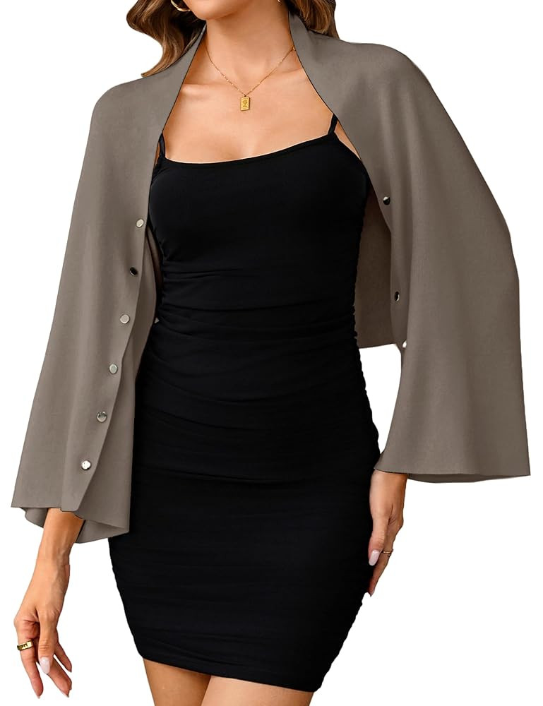 Totatuit Women's Open Front Shurg Sweaters Lightweight Cropped Cardigan Elegant Shawl and Wrap Kn... | Amazon (US)