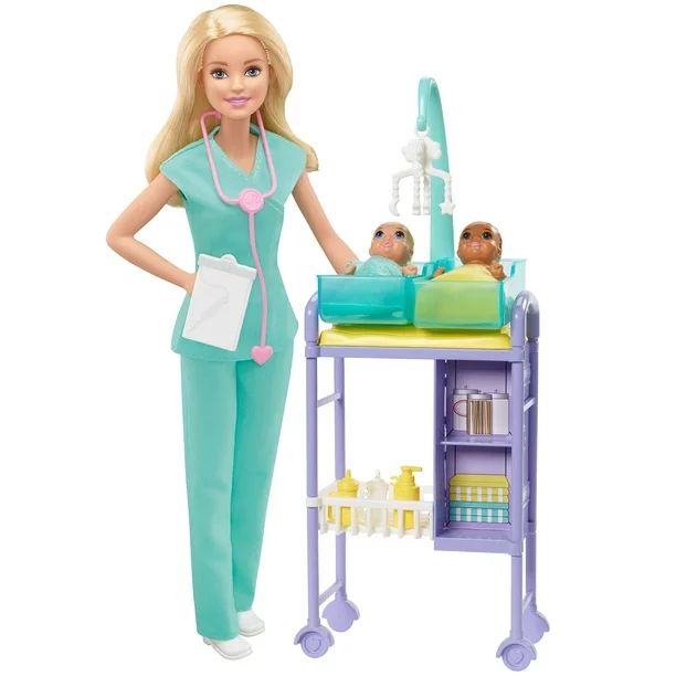 Barbie Careers Baby Doctor Playset With Blonde Doll, 2 Infant Dolls, Toy Pieces - Walmart.com | Walmart (US)
