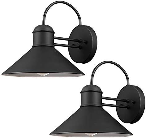 Globe Electric 44165 Sebastien 1-Light Outdoor Wall Sconce, 2-Pack, Black Finish | Amazon (US)