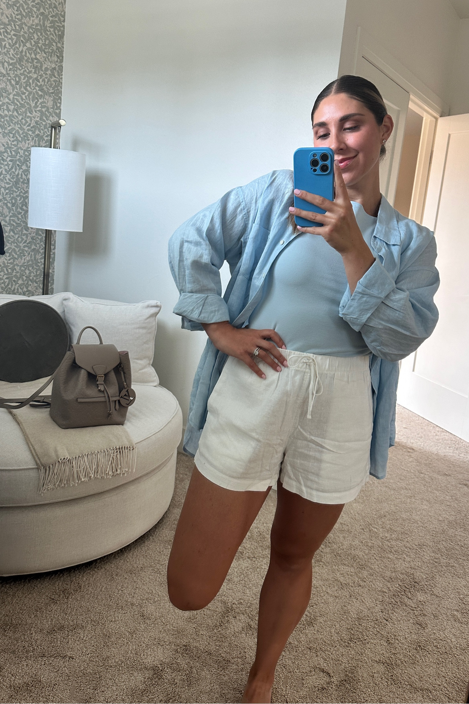 Off to the beach! 🌊🩵 

This linen top and shorts are easily some of my favorite purchases and most worn this summer.  Both fit TTS - I’m wearing small in both. #LTKxAritzia

#LTKFindsUnder50 #LTKSeasonal #LTKFamily