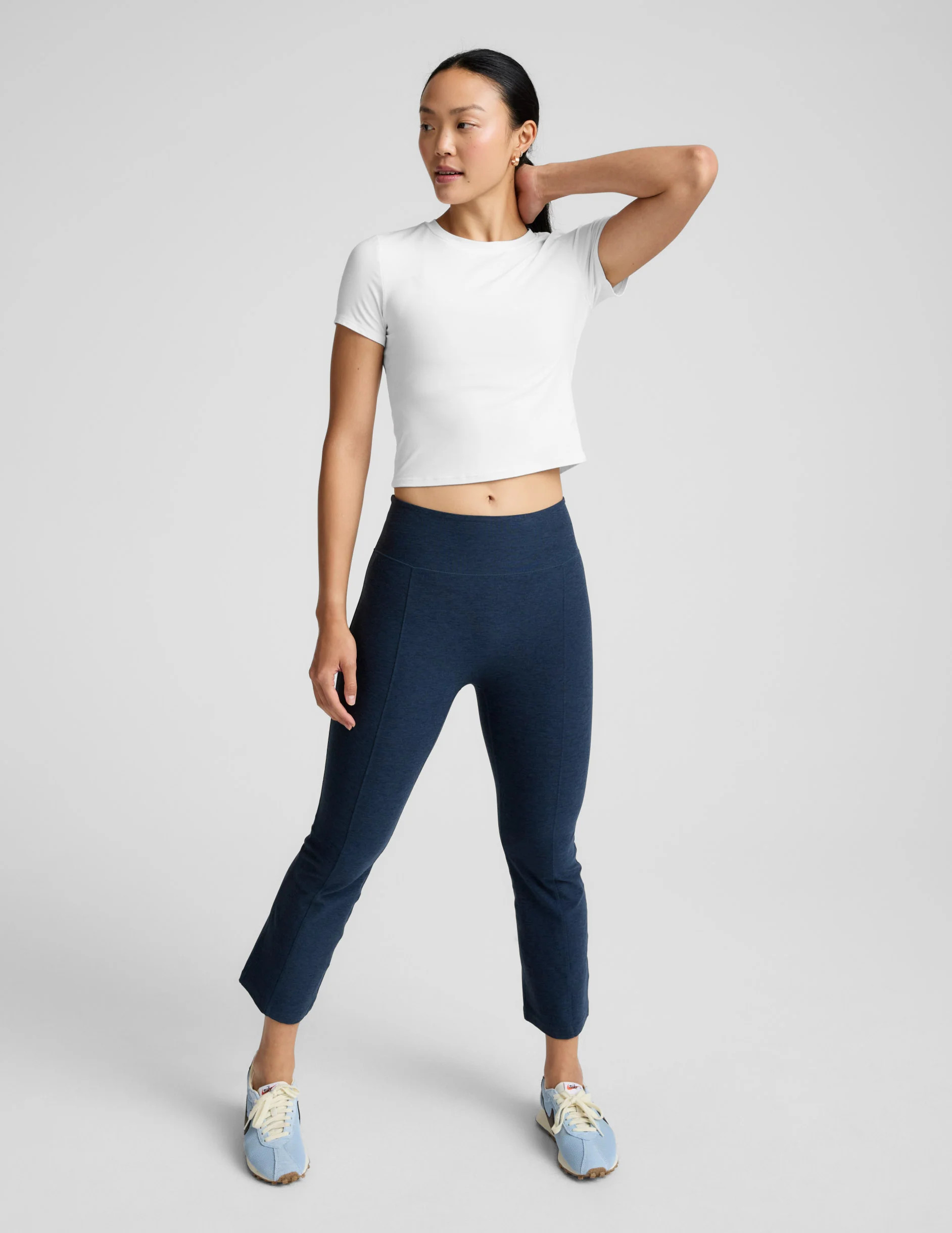 Spacedye Pintuck Kick Flare High Waisted Pant | Beyond Yoga | Beyond Yoga